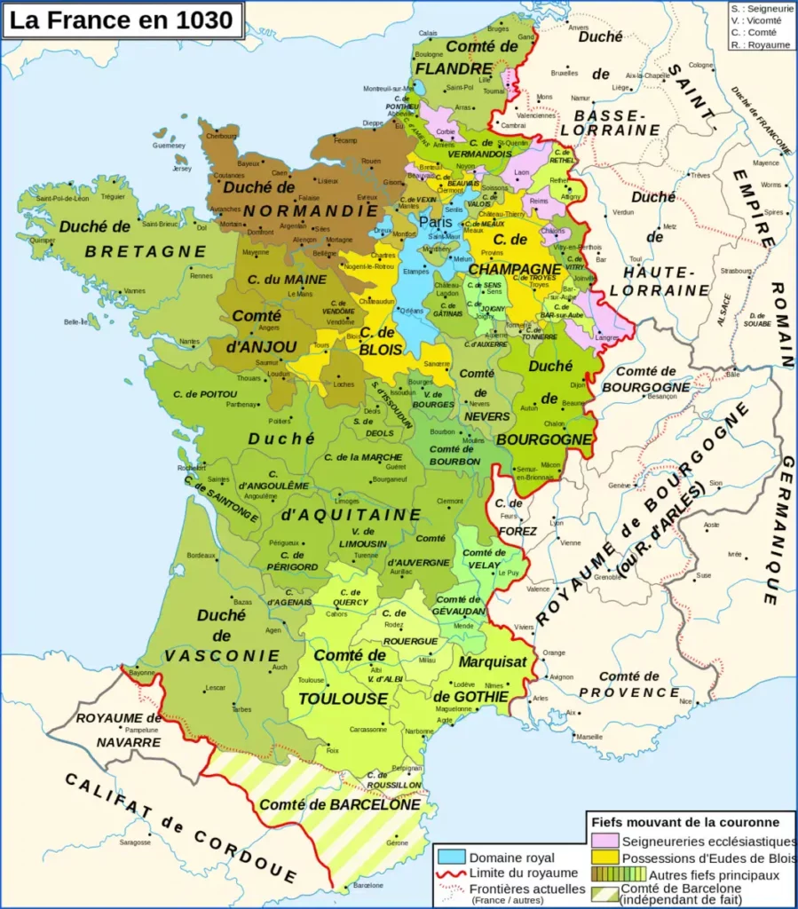 carte des partages en 1030