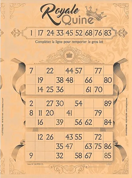 modèle ancien de présentation du jeu de loto